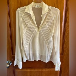 Robert Rodriguez sheer silk button down blouse